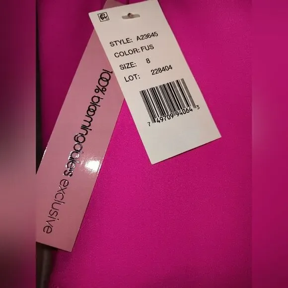 Aqua hot pink formal midi dress - Picture 5 of 5